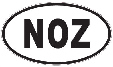 NOZ - 3 Letter Initials Oval Sticker