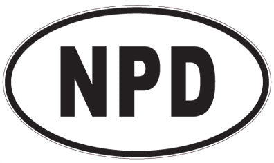 NPD - 3 Letter Initials Oval Sticker