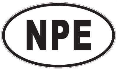 NPE - 3 Letter Initials Oval Sticker