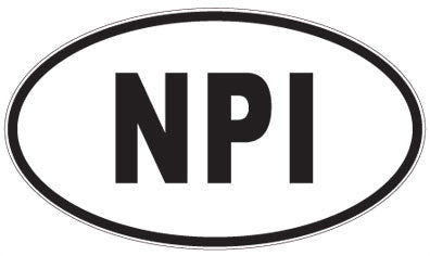 NPI - 3 Letter Initials Oval Sticker
