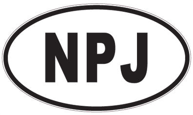 NPJ - 3 Letter Initials Oval Sticker