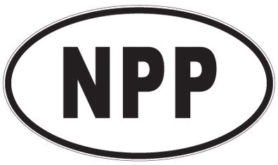 NPP - 3 Letter Initials Oval Sticker