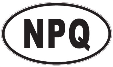 NPQ - 3 Letter Initials Oval Sticker