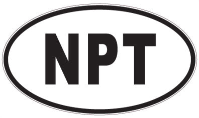 NPT - 3 Letter Initials Oval Sticker