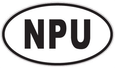 NPU - 3 Letter Initials Oval Sticker