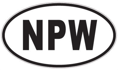 NPW - 3 Letter Initials Oval Sticker