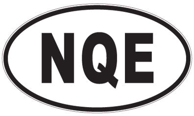 NQE - 3 Letter Initials Oval Sticker