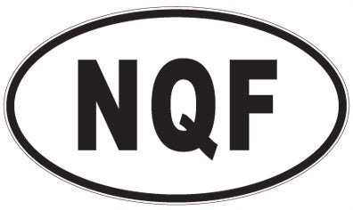 NQF - 3 Letter Initials Oval Sticker