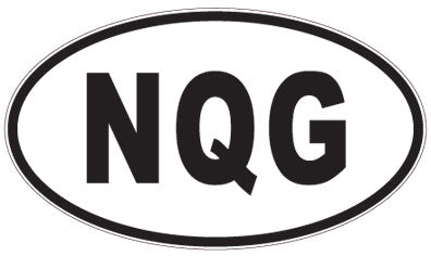NQG - 3 Letter Initials Oval Sticker