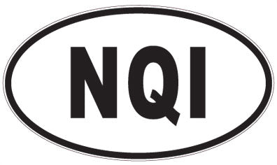 NQI - 3 Letter Initials Oval Sticker