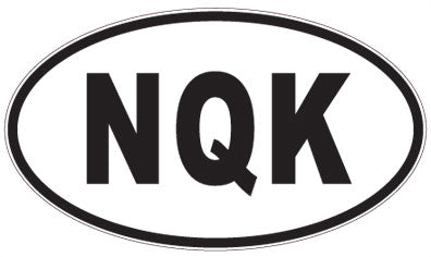 NQK - 3 Letter Initials Oval Sticker