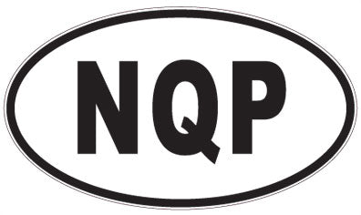 NQP - 3 Letter Initials Oval Sticker