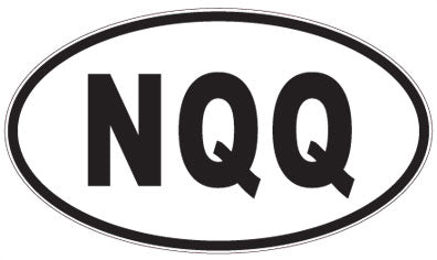 NQQ - 3 Letter Initials Oval Sticker