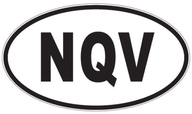 NQV - 3 Letter Initials Oval Sticker