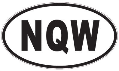 NQW - 3 Letter Initials Oval Sticker