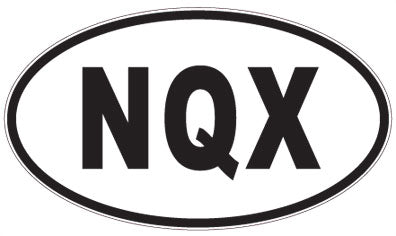 NQX - 3 Letter Initials Oval Sticker