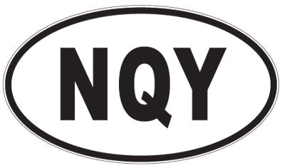 NQY - 3 Letter Initials Oval Sticker