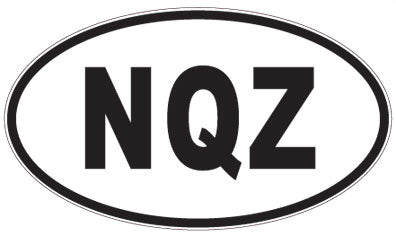 NQZ - 3 Letter Initials Oval Sticker