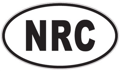 NRC - 3 Letter Initials Oval Sticker