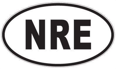 NRE - 3 Letter Initials Oval Sticker