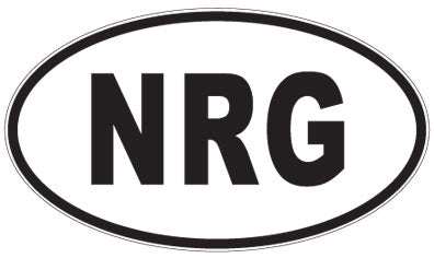 NRG - 3 Letter Initials Oval Sticker