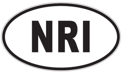 NRI - 3 Letter Initials Oval Sticker