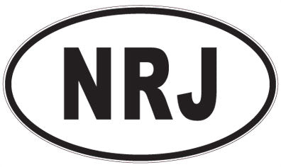 NRJ - 3 Letter Initials Oval Sticker