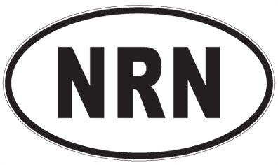 NRN - 3 Letter Initials Oval Sticker