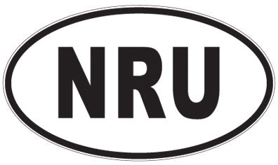 NRU - 3 Letter Initials Oval Sticker