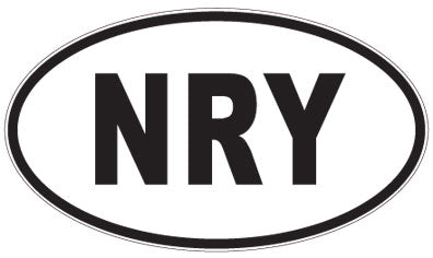 NRY - 3 Letter Initials Oval Sticker