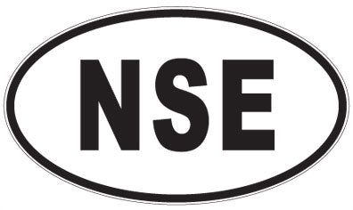 NSE - 3 Letter Initials Oval Sticker