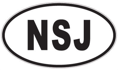 NSJ - 3 Letter Initials Oval Sticker