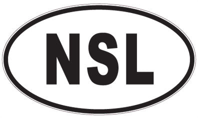 NSL - 3 Letter Initials Oval Sticker
