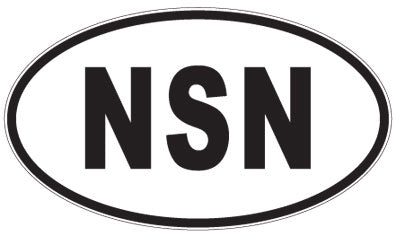 NSN - 3 Letter Initials Oval Sticker