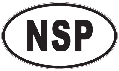 NSP - 3 Letter Initials Oval Sticker