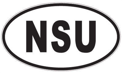 NSU - 3 Letter Initials Oval Sticker