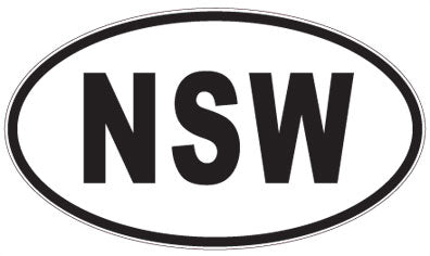 NSW - 3 Letter Initials Oval Sticker