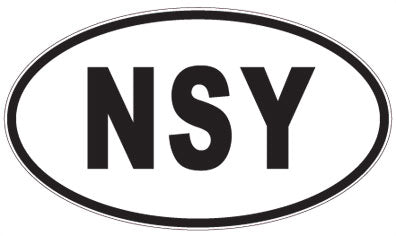 NSY - 3 Letter Initials Oval Sticker