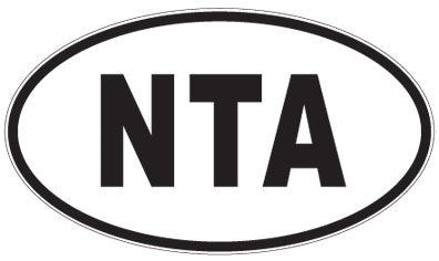 NTA - 3 Letter Initials Oval Sticker
