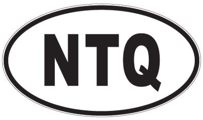NTQ - 3 Letter Initials Oval Sticker