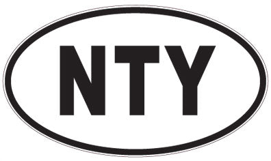 NTY - 3 Letter Initials Oval Sticker