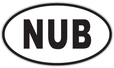 NUB - 3 Letter Initials Oval Sticker