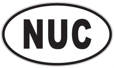 NUC - 3 Letter Initials Oval Sticker