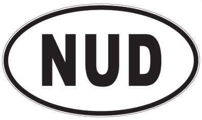 NUD - 3 Letter Initials Oval Sticker