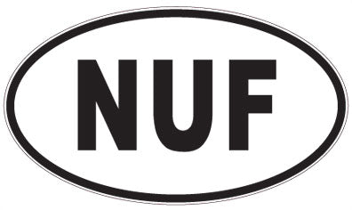 NUF - 3 Letter Initials Oval Sticker