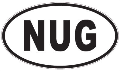 NUG - 3 Letter Initials Oval Sticker
