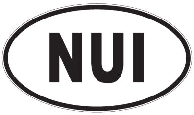 NUI - 3 Letter Initials Oval Sticker