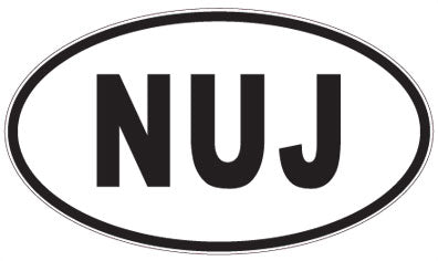 NUJ - 3 Letter Initials Oval Sticker