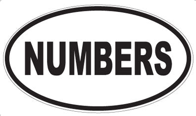 NUMBERS - Oval Magnet