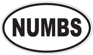 NUMBS - Oval Sticker